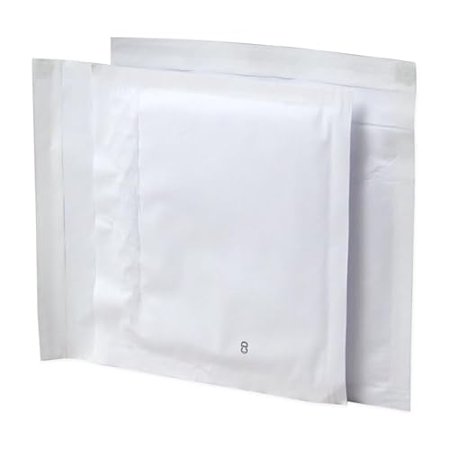 Paxit - Luftpolsterumschläge, 100 Stück Satz, Versandtaschen Luftpolster, Luftpolstertaschen, Luftpolsterumschlag, Gepolsterte Briefumschläge, Weiß, CD - 200x175 mm von paxit.pl