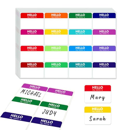 160 Stück Hello My Name Is Sticker,My Name Is Sticker,Namensschild-Aufkleber,Identifikationsabzeichen,Abziehen Und Aufkleben,Namensschilder "Hello My Name Is"(7,6 X 5,1 cm) von pcsfoe