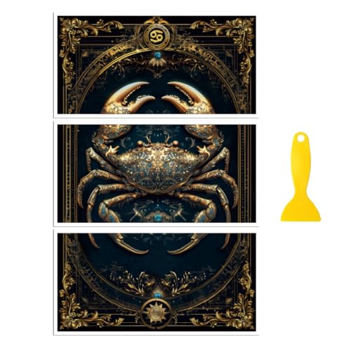 Peacoblue 3 Stück Rub-On-Aufkleber für Möbeldesign & Handwerk 6×12 Zoll Krebs-Sternbild Wasserdichter UV-DTF-Transfer für Schubladen, Kommoden, Glas, Porzellan, Holz & Kunststoff Peacoblue 3 Stück Rub-On-Aufkleber für Möbeldesign & Handwerk 6×12 Zoll Krebs-Sternbild Wasserdichter UV-DTF-Transfer für Schubladen, Kommoden, Glas, Porzellan, Holz & Kunststoff von peacoblue