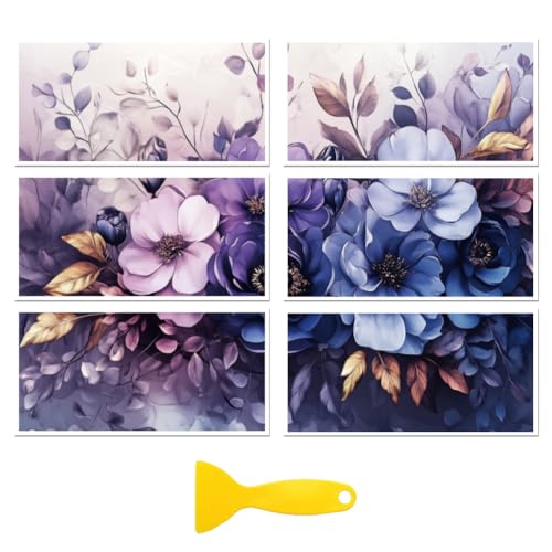 Peacoblue UV DTF Rub-On Transferfolie Möbel-Sticker Zarte lila Blumen Muster 15x30cm, 3 Stk. Wasserfeste Deko-Transferaufkleber für Möbel Glas Gläser Porzellan Wäscheschränke Kommoden Holz Kunststoff Peacoblue UV DTF Rub-On Transferfolie Möbel-Sticker Zarte lila Blumen Muster 15x30cm, 3 Stk. Wasserfeste Deko-Transferaufkleber für Möbel Glas Gläser Porzellan Wäscheschränke Kommoden Holz Kunststoff von peacoblue