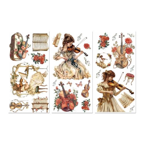 Peacoblue UV DTF Rub-On Transferfolie Möbel-Sticker Violine Frau mit Blume Muster 15x30cm, 3 Stk. Wasserfeste Deko-Transferaufkleber für Möbel Gläser Porzellan Wäscheschränke Kommoden Holz Kunststoff Peacoblue UV DTF Rub-On Transferfolie Möbel-Sticker Violine Frau mit Blume Muster 15x30cm, 3 Stk. Wasserfeste Deko-Transferaufkleber für Möbel Gläser Porzellan Wäscheschränke Kommoden Holz Kunststoff von peacoblue