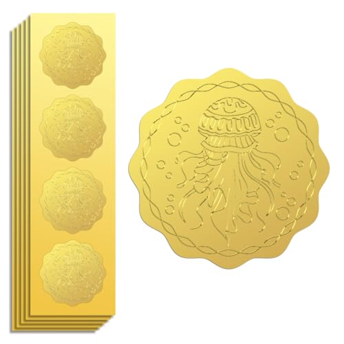 Peacoblue Goldfolie Aufkleber Siegel Offiziell Geprägt Qualles 5cm 100 Stück, Selbstklebend Gold Umrandung Geprägtes Medaillen-Siegel für Zertifikatspapier, Schülerbelohnung, Auszeichnung Peacoblue Goldfolie Aufkleber Siegel Offiziell Geprägt Qualles 5cm 100 Stück, Selbstklebend Gold Umrandung Geprägtes Medaillen-Siegel für Zertifikatspapier, Schülerbelohnung, Auszeichnung von peacoblue