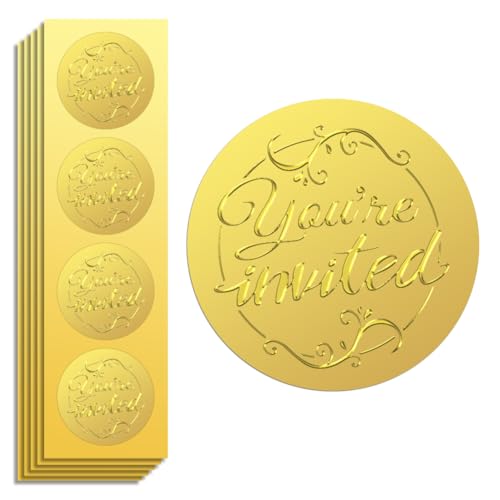 Peacoblue Goldfolie Aufkleber Siegel Offiziell Geprägt Sie sind eingeladens 5cm 100 Stück, Selbstklebend Gold Umrandung Geprägtes Medaillen-Siegel für Zertifikatspapier, Schülerbelohnung Peacoblue Goldfolie Aufkleber Siegel Offiziell Geprägt Sie sind eingeladens 5cm 100 Stück, Selbstklebend Gold Umrandung Geprägtes Medaillen-Siegel für Zertifikatspapier, Schülerbelohnung von peacoblue