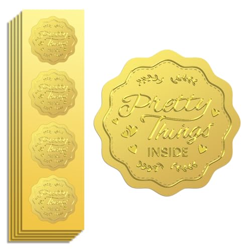 Peacoblue Goldfolie Aufkleber Siegel Prägung Hübsche Dinge drinnen 5cm 100 Stück, Selbstklebendes Gold umprägtes Sticker für Geschenkkarten Dekor, Zertifikat Papier Umschlag Siegel Peacoblue Goldfolie Aufkleber Siegel Prägung Hübsche Dinge drinnen 5cm 100 Stück, Selbstklebendes Gold umprägtes Sticker für Geschenkkarten Dekor, Zertifikat Papier Umschlag Siegel von peacoblue