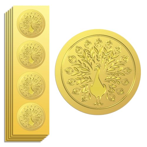 Peacoblue Goldfolie Aufkleber Siegel Prägung Pfau 5cm 100 Stück, Selbstklebender Goldrand Prägungsaufkleber für Umschlag Siegel, Party-Einladungen, Geschenkkarten, Dekoration für Geschenke Peacoblue Goldfolie Aufkleber Siegel Prägung Pfau 5cm 100 Stück, Selbstklebender Goldrand Prägungsaufkleber für Umschlag Siegel, Party-Einladungen, Geschenkkarten, Dekoration für Geschenke von peacoblue