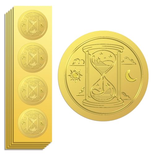 Peacoblue Goldfolie Aufkleber Siegel Prägung Wahrsagung und Sanduhr 5cm 100 Stück, Selbstklebender Goldrand Prägungsaufkleber für Zertifikatspapier, Umschlagsiegel, Geschenkkarten-Dekor Peacoblue Goldfolie Aufkleber Siegel Prägung Wahrsagung und Sanduhr 5cm 100 Stück, Selbstklebender Goldrand Prägungsaufkleber für Zertifikatspapier, Umschlagsiegel, Geschenkkarten-Dekor von peacoblue