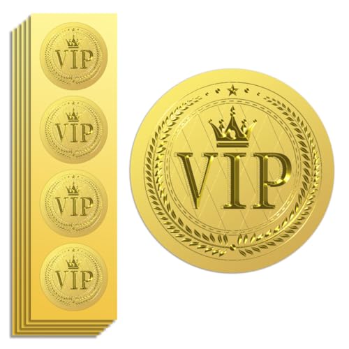 Peacoblue Goldfolien-Aufkleber, Siegel, offizielle VIP-Prägung, 5cm 100 Stück, selbstklebende, goldfarbene rundum geprägte Aufkleber für VIP-Kundengeschenke, Einladungskarten-Dekoration Peacoblue Goldfolien-Aufkleber, Siegel, offizielle VIP-Prägung, 5cm 100 Stück, selbstklebende, goldfarbene rundum geprägte Aufkleber für VIP-Kundengeschenke, Einladungskarten-Dekoration von peacoblue
