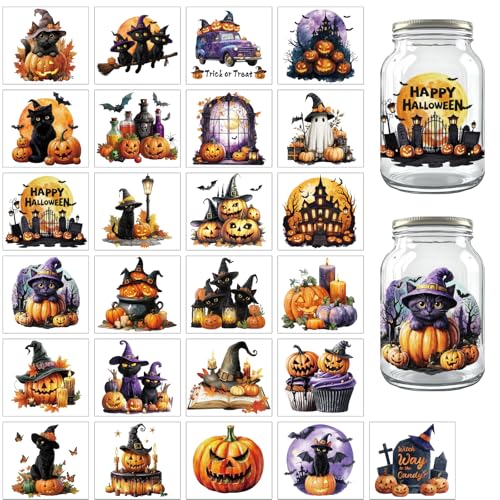 Peacoblue Halloween-Kürbis-und-Katze-Silhouetten-Ausschnitte für Gläser, Einmachgläser, Wunschflaschendekor, 25 Stück langlebige Silhouette für Laternen DIY-Bastelset Glasaufkleber Kirche Weihnachten Peacoblue Halloween-Kürbis-und-Katze-Silhouetten-Ausschnitte für Gläser, Einmachgläser, Wunschflaschendekor, 25 Stück langlebige Silhouette für Laternen DIY-Bastelset Glasaufkleber Kirche Weihnachten von peacoblue