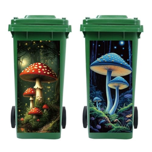 Peacoblue Mülltonnen Aufkleber 2 Bögen Pilze und Wald Aufkleber Selbstklebend, 38x82cm Wasserfest Selbstklebend Großer Aufkleber für Mülltonnen, Auffahrt, Garten, Außen- und Innendekoration Peacoblue Mülltonnen Aufkleber 2 Bögen Pilze und Wald Aufkleber Selbstklebend, 38x82cm Wasserfest Selbstklebend Großer Aufkleber für Mülltonnen, Auffahrt, Garten, Außen- und Innendekoration von peacoblue