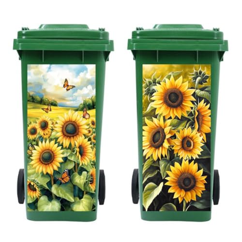 Peacoblue Mülltonnen Aufkleber 2 Bögen Sonnenblumen Aufkleber Selbstklebend, 38x82cm Wasserfest Selbstklebend Großer Aufkleber für Mülltonnen, Auffahrt, Garten, Außen- und Innendekoration Peacoblue Mülltonnen Aufkleber 2 Bögen Sonnenblumen Aufkleber Selbstklebend, 38x82cm Wasserfest Selbstklebend Großer Aufkleber für Mülltonnen, Auffahrt, Garten, Außen- und Innendekoration von peacoblue
