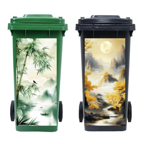 Peacoblue Mülltonnenaufkleber 2 Bögen Bier Klebeetiketten, 38 x 81 cm Wasserdicht Selbstklebend Groß für Mülltonnen Einfahrt Garten Innen Außen Dekoration von peacoblue