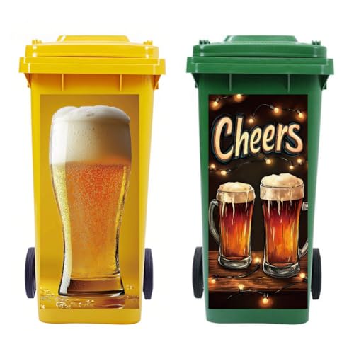Peacoblue Mülltonnenaufkleber 2 Bögen Bier Klebeetiketten, 38 x 81 cm Wasserdicht Selbstklebend Groß für Mülltonnen Einfahrt Garten Innen Außen Dekoration Peacoblue Mülltonnenaufkleber 2 Bögen Bier Klebeetiketten, 38 x 81 cm Wasserdicht Selbstklebend Groß für Mülltonnen Einfahrt Garten Innen Außen Dekoration von peacoblue