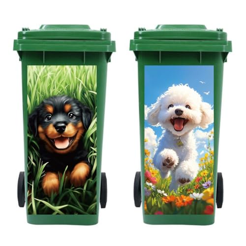 Peacoblue Mülltonnenaufkleber 2 Bögen Cartoon-Welpen Klebeetiketten, 38 x 81 cm Wasserdicht Selbstklebend Groß für Mülltonnen Einfahrt Garten Innen Außen Dekoration Peacoblue Mülltonnenaufkleber 2 Bögen Cartoon-Welpen Klebeetiketten, 38 x 81 cm Wasserdicht Selbstklebend Groß für Mülltonnen Einfahrt Garten Innen Außen Dekoration von peacoblue