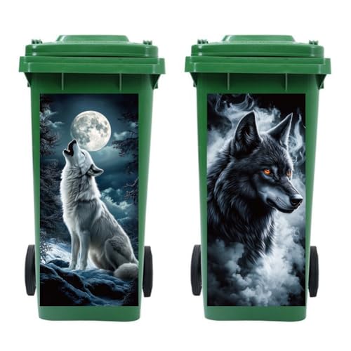 Peacoblue Mülltonnenaufkleber 2 Bögen Wolf Klebeetiketten, 38 x 81 cm Wasserdicht Selbstklebend Groß für Mülltonnen Einfahrt Garten Innen Außen Dekoration Peacoblue Mülltonnenaufkleber 2 Bögen Wolf Klebeetiketten, 38 x 81 cm Wasserdicht Selbstklebend Groß für Mülltonnen Einfahrt Garten Innen Außen Dekoration von peacoblue