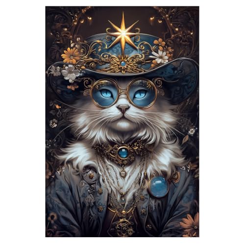 Peacoblue UV DTF Rub-On Transferfolie Möbel-Sticker Magische und edle Katze Muster 15x30cm, 3 Stk. Wasserfeste Deko-Transferaufkleber für Möbel Gläser Porzellan Wäscheschränke Kommoden Holz Kunststoff von peacoblue