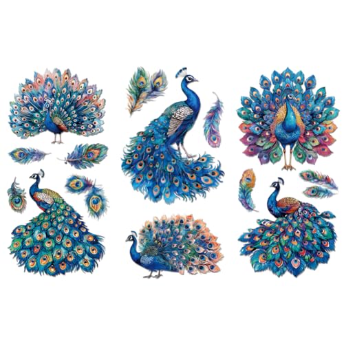 Peacoblue UV DTF Rub-On Transferfolie Möbel-Sticker Pfau Muster 15x30cm, 3 Stk. Wasserfeste Deko-Transferaufkleber für Möbel Glas Gläser Porzellan Wäscheschränke Kommoden Holz Kunststoff Peacoblue UV DTF Rub-On Transferfolie Möbel-Sticker Pfau Muster 15x30cm, 3 Stk. Wasserfeste Deko-Transferaufkleber für Möbel Glas Gläser Porzellan Wäscheschränke Kommoden Holz Kunststoff von peacoblue