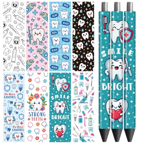 Peacoblue UV DTF Pen Wraps Transfer Aufkleber Dental – 48 Stück wasserdichter HD-Druck UV DTF Stift selbstklebende Aufkleber für personalisierte DIY Bleistift Stift Handwerk Geschenke zum Muttertag Peacoblue UV DTF Pen Wraps Transfer Aufkleber Dental – 48 Stück wasserdichter HD-Druck UV DTF Stift selbstklebende Aufkleber für personalisierte DIY Bleistift Stift Handwerk Geschenke zum Muttertag von peacoblue