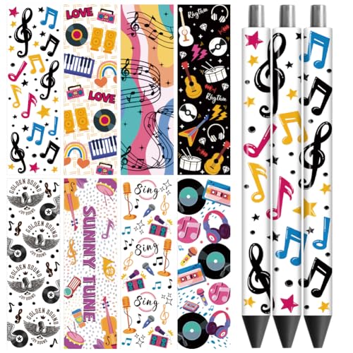 Peacoblue UV DTF Pen Wraps Transfer Aufkleber Musikserie – 48 Stück wasserdichter HD-Druck UV DTF Stift selbstklebende Aufkleber für personalisierte DIY Bleistift Stift Handwerk Geschenke zum Peacoblue UV DTF Pen Wraps Transfer Aufkleber Musikserie – 48 Stück wasserdichter HD-Druck UV DTF Stift selbstklebende Aufkleber für personalisierte DIY Bleistift Stift Handwerk Geschenke zum von peacoblue