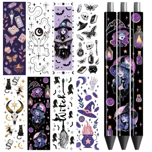 Peacoblue UV DTF Pen Wraps Transferaufkleber Hexen, 48 Stück wasserdichte HD-Druck UV DTF Pen Aufkleber für personalisierte DIY Bleistift Stift Handwerk Geschenke Schenken Peacoblue UV DTF Pen Wraps Transferaufkleber Hexen, 48 Stück wasserdichte HD-Druck UV DTF Pen Aufkleber für personalisierte DIY Bleistift Stift Handwerk Geschenke Schenken von peacoblue