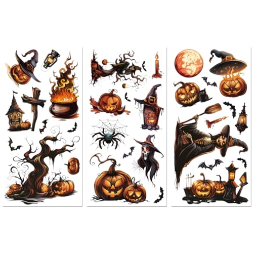 Peacoblue UV DTF Rub-On Transferfolie Möbel-Sticker Halloween-Kürbis und Hut Muster 15x30cm, 3 Stk. Wasserfeste Deko-Transferaufkleber für Möbel Glas Porzellan Wäscheschränke Kommoden Holz Kunststoff Peacoblue UV DTF Rub-On Transferfolie Möbel-Sticker Halloween-Kürbis und Hut Muster 15x30cm, 3 Stk. Wasserfeste Deko-Transferaufkleber für Möbel Glas Porzellan Wäscheschränke Kommoden Holz Kunststoff von peacoblue