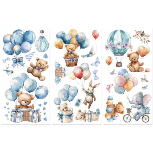 Peacoblue UV DTF Rub-On Transferfolie Möbel-Sticker Tiere und Ballons Muster 15x30cm, 3 Stk. Wasserfeste Deko-Transferaufkleber für Möbel Glas Gläser Porzellan Wäscheschränke Kommoden Holz Kunststoff Peacoblue UV DTF Rub-On Transferfolie Möbel-Sticker Tiere und Ballons Muster 15x30cm, 3 Stk. Wasserfeste Deko-Transferaufkleber für Möbel Glas Gläser Porzellan Wäscheschränke Kommoden Holz Kunststoff von peacoblue