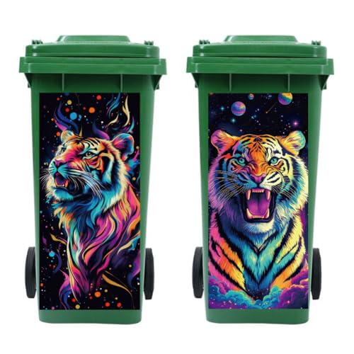 peacoblue 2 Stück Mülltonnenaufkleber 38x82cm Colorful tiger Mülltonnen Aufkleber Wetterfest Groß Mülltonnen Sticker Draußen Für Auffahrt, Garten, Außen- und Innendekoration peacoblue 2 Stück Mülltonnenaufkleber 38x82cm Colorful tiger Mülltonnen Aufkleber Wetterfest Groß Mülltonnen Sticker Draußen Für Auffahrt, Garten, Außen- und Innendekoration von peacoblue