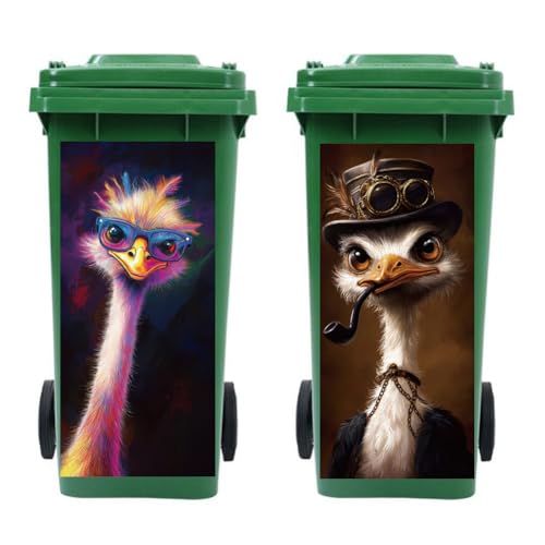 peacoblue 2 Stück Mülltonnenaufkleber 38x82cm Ostrich Mülltonnen Aufkleber Wetterfest Groß Mülltonnen Sticker Draußen Für Auffahrt, Garten, Außen- und Innendekoration peacoblue 2 Stück Mülltonnenaufkleber 38x82cm Ostrich Mülltonnen Aufkleber Wetterfest Groß Mülltonnen Sticker Draußen Für Auffahrt, Garten, Außen- und Innendekoration von peacoblue