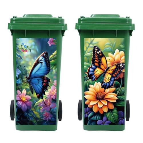 peacoblue Mülltonnen Aufkleber 2 Bögen Schmetterling und Blumen Aufkleber Selbstklebend, 38x82cm Wasserfest Selbstklebend Großer Aufkleber für Mülltonnen, Auffahrt, Garten, Außen- und Innendekoration peacoblue Mülltonnen Aufkleber 2 Bögen Schmetterling und Blumen Aufkleber Selbstklebend, 38x82cm Wasserfest Selbstklebend Großer Aufkleber für Mülltonnen, Auffahrt, Garten, Außen- und Innendekoration von peacoblue