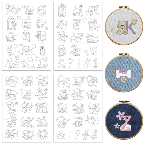 peacoblue Stickvorlagen Wasserlöslich für Anfänger 4 Sheet Alphabet Tiere with 33pcs Muster, Wash Away Stick and Stitch Auflösbares Stickereipapier für Handnähbegeisterte Frauen Erwachsene peacoblue Stickvorlagen Wasserlöslich für Anfänger 4 Sheet Alphabet Tiere with 33pcs Muster, Wash Away Stick and Stitch Auflösbares Stickereipapier für Handnähbegeisterte Frauen Erwachsene von peacoblue