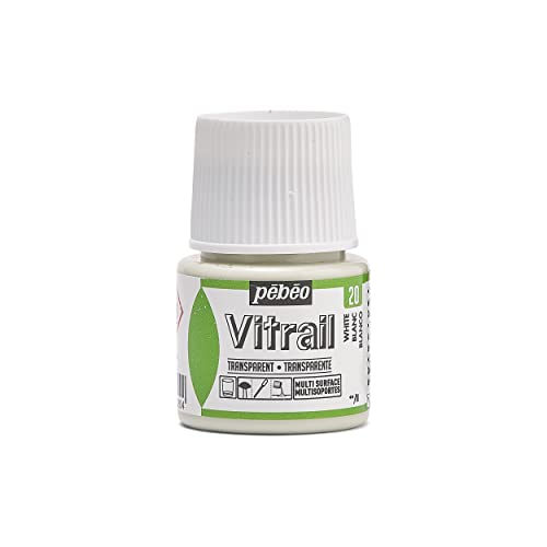 Pebeo Vitrail Glasmalfarbe, Buntglaseffekt, 45 ml, Weiß von Pebeo