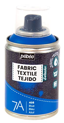 Pébéo - Textilfarbe Spray für Textilien 7A Spray - Natürliche und synthetische Stoffe - Auf Wasserbasis - Lösungsmittelfrei - Waschmaschinenfest - Sprühfarbe für Textilgestaltung - Farbe Blau von pebeo