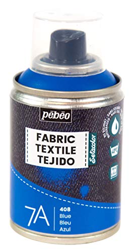 Pébéo - Textilfarbe Spray für Textilien 7A Spray - Natürliche und synthetische Stoffe - Auf Wasserbasis - Lösungsmittelfrei - Waschmaschinenfest - Sprühfarbe für Textilgestaltung - Farbe Blau Pébéo - Textilfarbe Spray für Textilien 7A Spray - Natürliche und synthetische Stoffe - Auf Wasserbasis - Lösungsmittelfrei - Waschmaschinenfest - Sprühfarbe für Textilgestaltung - Farbe Blau von pebeo