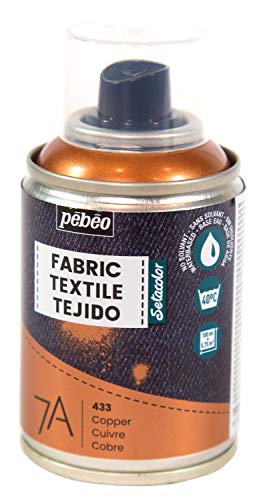 Pébéo - Textilfarbe Spray für Textilien 7A Spray - Natürliche und synthetische Stoffe - Auf Wasserbasis - Lösungsmittelfrei - Waschmaschinenfest - Sprühfarbe für Textilgestaltung - Kupfer von pebeo