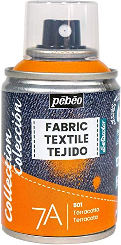 Pébéo - Textilfarbe Spray für Textilien 7A Spray - Natürliche und synthetische Stoffe - Auf Wasserbasis - Lösungsmittelfrei - Waschmaschinenfest - Sprühfarbe für Textilgestaltung - Terrakotta von pebeo