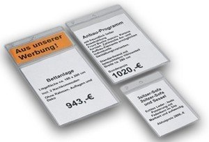 100x peha Preisschild Schutzhülle 2 Fächer; für 10x10cm Preisschild 100x peha Preisschild Schutzhülle 2 Fächer; für 10x10cm Preisschild von peha