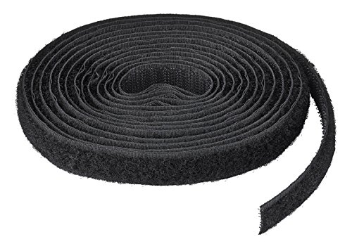 peha Klettband - Klett-Kabelbinder 3m x 16mm (2-seitiges Klettband mit Vorderseite Flausch & Rückseite Haken) schwarz von peha
