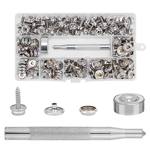 peinat 50 Sätze Druckknöpfe Set, Canvas Snaps Fastener, Metallknöpfe, Planenschrauben, Leinwand Druckknopf Schraube Edelstahl mit 2 Fixierwerkzeug für Planen, Schiffe, Möbel, Segeltuch, Autozelte peinat 50 Sätze Druckknöpfe Set, Canvas Snaps Fastener, Metallknöpfe, Planenschrauben, Leinwand Druckknopf Schraube Edelstahl mit 2 Fixierwerkzeug für Planen, Schiffe, Möbel, Segeltuch, Autozelte von peinat