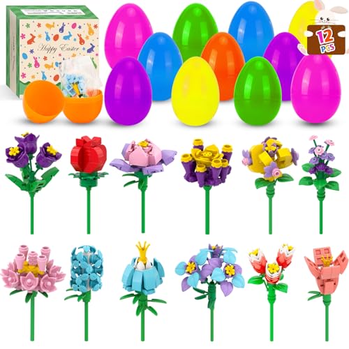 Ostergeschenke Kinder, 12 Stück Ostereier zum Befüllen mit Bausteinen für Blume, Plastik Ostereier Ideal für Osterkörbchen, Deko für Party & Klassenzimmer Perfekte Osteranreize für Jungen und Mädchen Ostergeschenke Kinder, 12 Stück Ostereier zum Befüllen mit Bausteinen für Blume, Plastik Ostereier Ideal für Osterkörbchen, Deko für Party & Klassenzimmer Perfekte Osteranreize für Jungen und Mädchen von peiranup