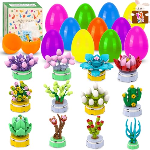 Ostergeschenke Kinder, 12 Stück Ostereier zum Befüllen mit Bausteinen für Sukkulenten, Plastik Ostereier 8.5 cm x 5.5 cm, Perfekt für Osterkörbchen, Deko für Party, Klassenzimmer & Osteranreize Ostergeschenke Kinder, 12 Stück Ostereier zum Befüllen mit Bausteinen für Sukkulenten, Plastik Ostereier 8.5 cm x 5.5 cm, Perfekt für Osterkörbchen, Deko für Party, Klassenzimmer & Osteranreize von peiranup