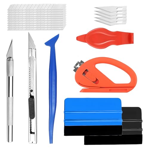peiyee Autofilm Rakel Set 9 Stück, Auto Folierung Werkzeug für Tönungsfolie Wrap, Folierungs Werkzeug Kit mit Filzspachtel/Plastikspachtel/Folienrakel/Cutter/Präzisionsmesser/Messer/Klingen peiyee Autofilm Rakel Set 9 Stück, Auto Folierung Werkzeug für Tönungsfolie Wrap, Folierungs Werkzeug Kit mit Filzspachtel/Plastikspachtel/Folienrakel/Cutter/Präzisionsmesser/Messer/Klingen von peiyee