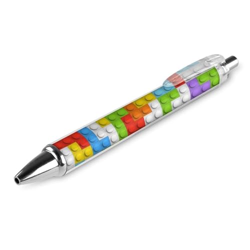 Klassischer Kugelschreiber für Bürobedarf, Farbkonstruktor-Blöcke, Muster, 0,5 mm, feine Spitze, schwarze Tinte, glatter Schreibstift Klassischer Kugelschreiber für Bürobedarf, Farbkonstruktor-Blöcke, Muster, 0,5 mm, feine Spitze, schwarze Tinte, glatter Schreibstift von peiyeety
