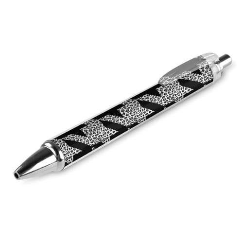 Klassischer Kugelschreiber für Bürobedarf, Hahnentritt- und Leopardenmuster, modisches nahtloses Muster, Vektorbild, 0,5 mm feine Spitze, schwarze Tinte, glatter Schreibstift von peiyeety