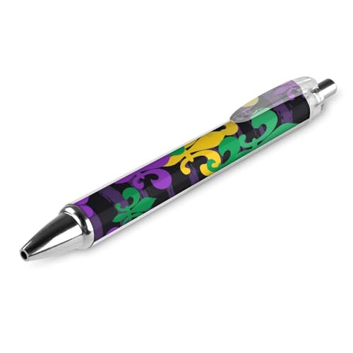 Klassischer Kugelschreiber für Bürobedarf, Mardi Gras-Dekorationen, 0,5 mm feine Spitze, schwarze Tinte, glatter Schreibstift Klassischer Kugelschreiber für Bürobedarf, Mardi Gras-Dekorationen, 0,5 mm feine Spitze, schwarze Tinte, glatter Schreibstift von peiyeety