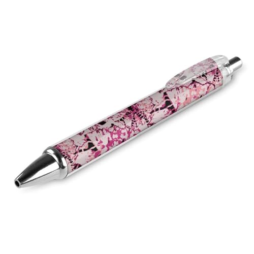 Klassischer Kugelschreiber für Bürobedarf, Rot-Rosa Batikmuster, 0,5 mm feine Spitze, schwarze Tinte, glatter Schreibstift von peiyeety
