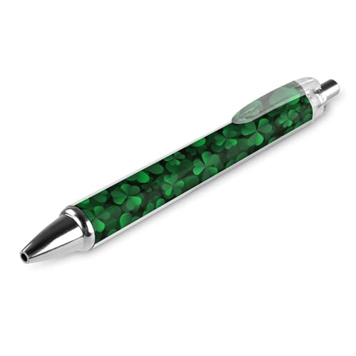 Klassischer Kugelschreiber für Bürobedarf, St. Patricks Day, grünes Kleeblatt, Kleeblatt, Gras, 0,5 mm feine Spitze, schwarze Tinte, glatter Schreibstift Klassischer Kugelschreiber für Bürobedarf, St. Patricks Day, grünes Kleeblatt, Kleeblatt, Gras, 0,5 mm feine Spitze, schwarze Tinte, glatter Schreibstift von peiyeety
