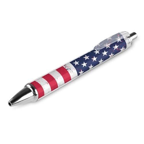 Klassischer Kugelschreiber für Bürobedarf, Vintage-Retro-Stil, amerikanische Flagge, 0,5 mm feine Spitze, schwarze Tinte, glatter Schreibstift Klassischer Kugelschreiber für Bürobedarf, Vintage-Retro-Stil, amerikanische Flagge, 0,5 mm feine Spitze, schwarze Tinte, glatter Schreibstift von peiyeety