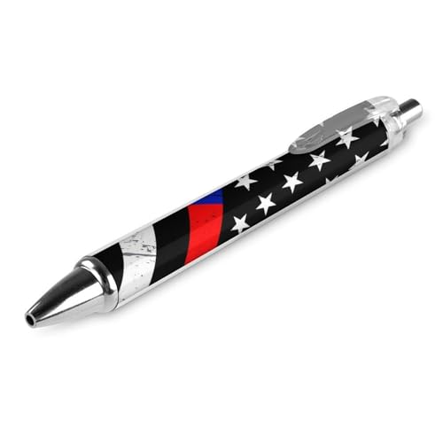 Klassischer Kugelschreiber für Bürobedarf, dünne rote Linie und blaue Linie, amerikanische Flagge, schwarz, 0,5 mm feine Spitze, schwarze Tinte, glatter Schreibstift Klassischer Kugelschreiber für Bürobedarf, dünne rote Linie und blaue Linie, amerikanische Flagge, schwarz, 0,5 mm feine Spitze, schwarze Tinte, glatter Schreibstift von peiyeety