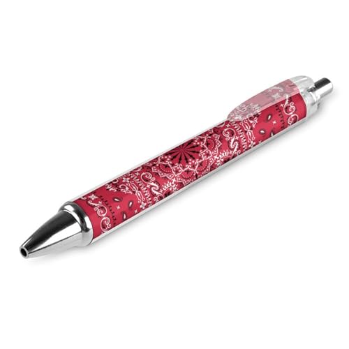 Klassischer Kugelschreiber für Bürobedarf, rotes Paisleymuster, 0,5 mm feine Spitze, schwarze Tinte, glatter Schreibstift Klassischer Kugelschreiber für Bürobedarf, rotes Paisleymuster, 0,5 mm feine Spitze, schwarze Tinte, glatter Schreibstift von peiyeety