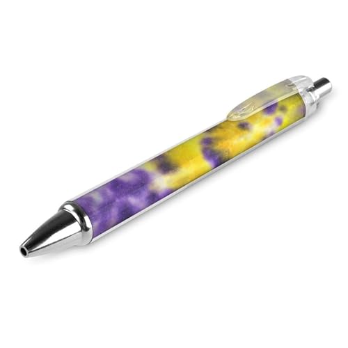 Niedlicher Büro-Kugelschreiber, Unisex, 0,5 mm feine Spitze, schwarze Tinte, glatter Schreibstift, Batik-Gelb/Violett Niedlicher Büro-Kugelschreiber, Unisex, 0,5 mm feine Spitze, schwarze Tinte, glatter Schreibstift, Batik-Gelb/Violett von peiyeety