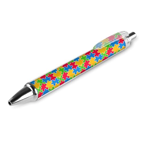 Niedlicher Büro-Kugelschreiber, Unisex, 0,5 mm feine Spitze, schwarze Tinte, glatter Schreibstift, buntes Puzzle, Autismus-Bewusstsein Niedlicher Büro-Kugelschreiber, Unisex, 0,5 mm feine Spitze, schwarze Tinte, glatter Schreibstift, buntes Puzzle, Autismus-Bewusstsein von peiyeety